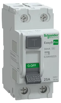 Obrázek produktu pro Jistič diferenciální EZ9R, 25A/30mA/A, 2P, řady Easy 9 PRO