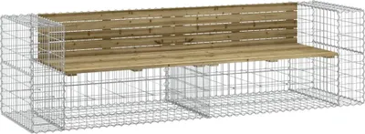 Obrázek produktu pro vidaXL Gabionová zahradní lavička 244x71x65,5 cm Impregnované borovicové dřevo