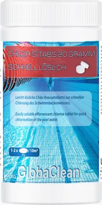 Produktbild von 1 kg Pool Chlor S Tabs 20g