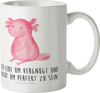 Produktbild von Mr. & Mrs. Panda Pott Axolotl Niedlich - Weiß - Geschenk, Reisebecher, Haferl, Trinklernbecher, Plastikbecher, Liebe, Lebensweisheit, Fröhlich, Freundin, Zufrieden