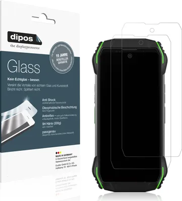 A product packaging and a smartphone with screen protectors on it.