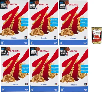 Produktbild von Kellogg’s Special K Classic (6 x 450 g) – knusprige Getreide-Flakes mit Vollkornweizen – ballaststoffreiche Frühstückscerealien – natürlicher Genuss ohne künstliche Farb + Italian Gourmet polpa 400g