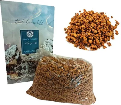 Produktbild von Paul & Paulina Trockenbarf Almgenuss pur 100% Kaninchen 2kg gewolft und getrocknet für Hunde
