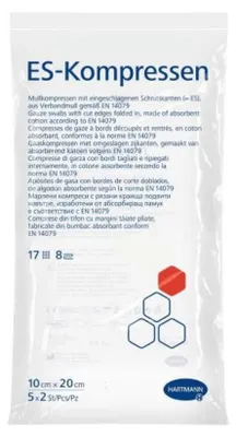 Obrázok produktu pre Hartmann ES kompresy 10 x 20 cm, 8-násobné, sterilné - 5 x 2 kusy | balenie (10 kusov)
