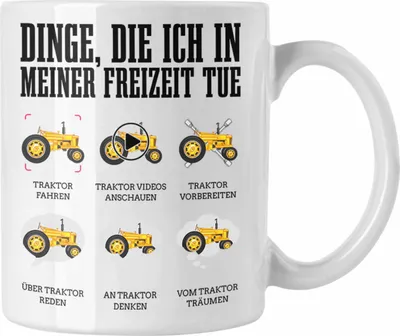 Produktbild von Trendation - Traktor Tasse Geschenk Bauer Landwirt Geschenkidee Traktor Fans (Weiß)