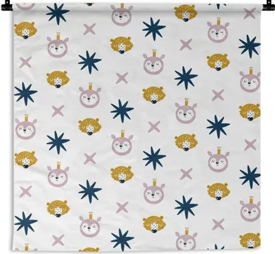 Produktbild von MuchoWow® Wandteppich Wandbehang Tiere - Muster - Formen 150x150 cm Tapisserie Dekoration Wandtuch - Wohnaccessoires - Modernes