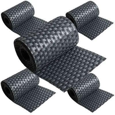 Produktbild von ECI © Poly-Rattan Sichtschutzstreifen für Doppelstabzaun 19 | 255cm Anthrazit RD03 5 Rollen