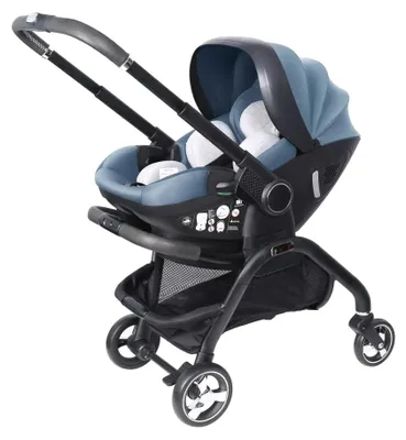Produktbild von Kinderwagen S366 - 4-in-1 - Mit Babyschale - Faltbar - Liegeposition - Belastbar bis 20 kg - Blau