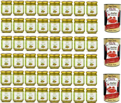 Produktbild von Brontedolci Crema di pistacchio, Pistaziencreme süß mit 40% Pistazien aus Sizilien (Ätna), Streichfähige, Brotaufstrich in Glas, Pistachio spreadable cream 48x 190g+ Italian Gourmet polpa 400g
