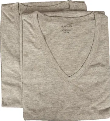 Immagine prodotto di Confezione 2 t-shirt uomo maglietta intima manica corta camiciola scollo V cotone bipack RAGNO articolo 601418, 4-QUARTA (EU M - F 3 - USA S - GB 34), Cotone 100%
