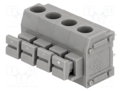 Obrázek produktu pro 5 kusů svorkovnic pro vedení pod úhlem 90°: 4, 5 mm, 8A, DG235-5.0-04P-11-00A(H), svorkovnice