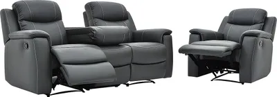 Produktbild von Ledergarnitur Relax 3+1 - Anthrazit - EVASION