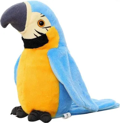 Produktbild von Sprechender Papagei Plüschtier mit Wiederholfunktion und Wackelnden Flügeln - Blau, für Kinder