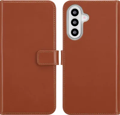 Image de Selencia Bibliothèque en cuir véritable pour le Samsung Galaxy A26 - Marron clair