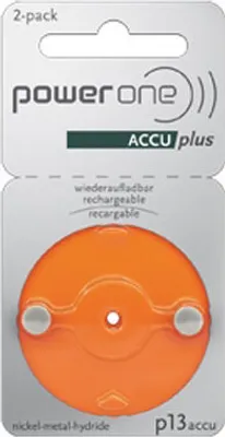 Produktbild von powerone - ACCUplus - p13 - 1,2 Volt 30mAh Ni-MH - Hörgeräteakku - 2er Blister