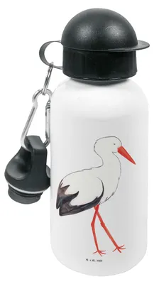 Produktbild von Mr. & Mrs. Panda Trinkflasche Storch - Weiß - Geschenk, Wasserflasche, Kinder, Mütter, Baby, Störche, Geburt, Mutter, Tiere, Kindergarten, Getränkeflasche, für den