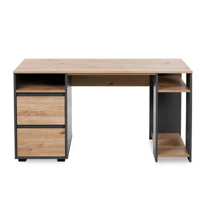 A product shot of a desk against a white background.