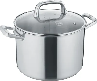 Produktbild von Kochtopf mit Glasdeckel 20 oder 24 cm, poliert - Tricion Resist