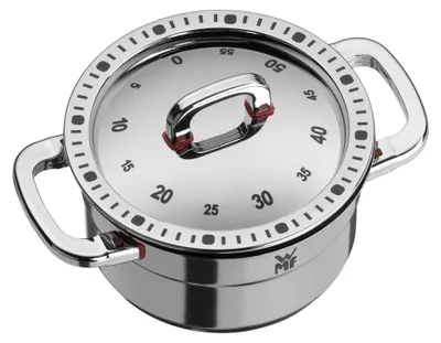 Produktbild von WMF 07.9976.6040, Mechanischer Küchentimer, Edelstahl, 60 min, Kunststoff, Edelstahl, Analog, 55 mm