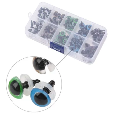 Produktbild von 100 stücke 10mm Farbe Kunststoff Sicherheitsaugen Für Teddybär Puppe Plüsch Tier Spielzeug