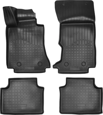 Image de Tapis De Sol En Caoutchouc TPE Pour Alfa Romeo Giulia 2 952 Depuis 2016 4pcs, Système de Fixation Bord Haut Noir Antidérapant Toutes Saisons