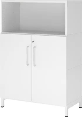 Produktbild von Hammerbacher Regal FlexWall Türen 3OH Sockel weiß/weiß