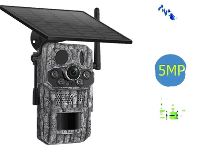Zdjęcie produktu dla Kamera myśliwska zasilana energią słoneczną, kąt widzenia 120°, łączność 4G, rozdzielczość 5 MP, pamięć 32 GB