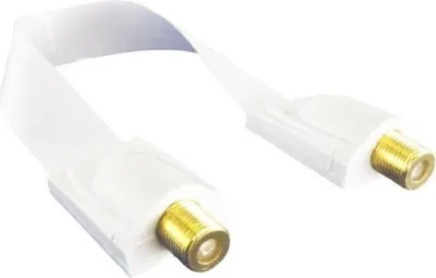 Produktbild von DINIC SAT Kabel F Buchse auf F Buchse, 0,26m, Fensterdurchführung, extrem flach, weiß