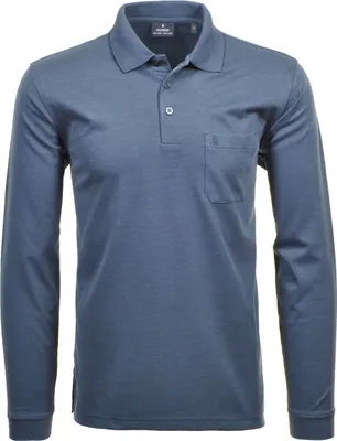 Produktbild von Größe XL Ragman Herren Poloshirt langarm Softknit jeans 540291