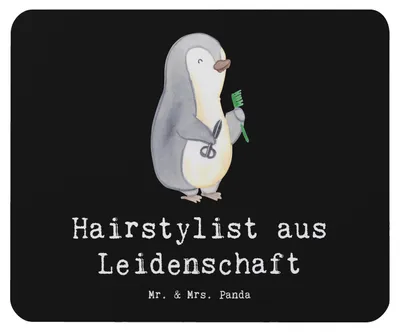 Produktbild von Mr. & Mrs. Panda Mauspad Hairstylist Leidenschaft - Schwarz - Geschenk, Mousepad, mausteppich, Beruf, Friseursalon, Mouse Pad, Frisör, laptop, pc, Spruch, Coiffeur