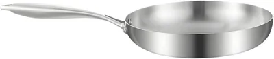 Produktbild von Edelstahl Bratpfanne 24 cm – 304 Edelstahl, Induktionsgeeignet, 3-Schicht Boden, Für Alle Herdarten – Silber