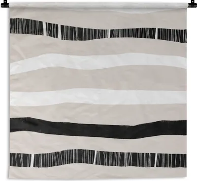 Produktbild von MuchoWow® Wandteppich Wandbehang Linie - Pastell - Minimalismus - Muster 60x60 cm Tapisserie Dekoration Wandtuch - Dekorationen - Wand Decke