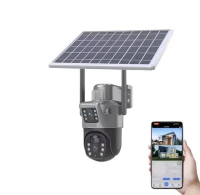 Obrázek produktu pro Solární PTZ kamera, dva objektivy, připojení přes Wi-Fi, bezpečnostní kamerový systém, Wi-Fi