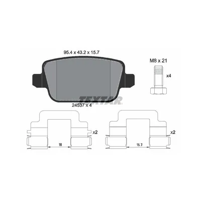 Produktbild von Textar Bremsbeläge hinten für Ford Focus Galaxy Kuga Mondeo 4 S-Max