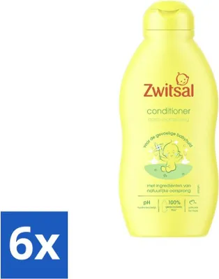 Imagen del producto de Zwitsal - Acondicionador para bebés - Cuidado suave - 200 ml - Paquete económico - 6 unidades