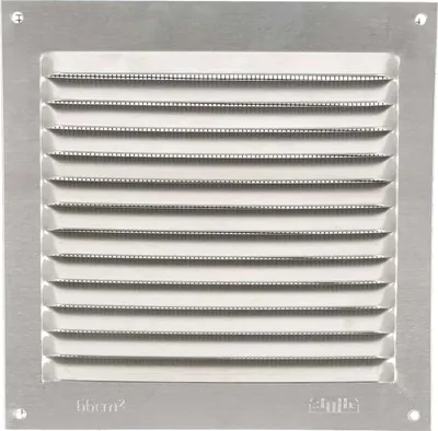 Produktbild von Lüftungsgitter Silber eloxiert F1 Stegblech Heizungsdeckel Lüftung aus Aluminium in diversen Größen 150 x 150