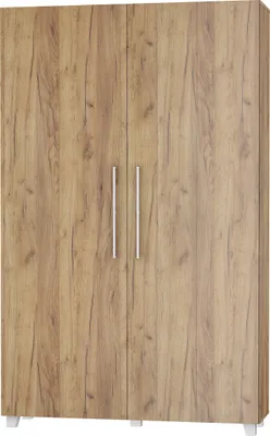 Obrázek produktu pro Nástěnná postel TEDDY 120x200 Gold Craft Oak Vertical Wall Folding Bed, skládací šatní postel, šatní skříň s integrovanou skládací postelí, funkční postel včetně lamelového roštu