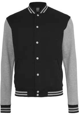 Produktbild von Urban Classics - 2-tone College Sweatjacke, College Jacke TB207 black/grey Größe M