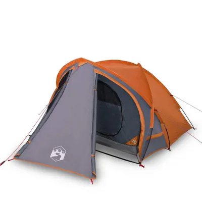 Produktbild von Kuppel-Campingzelt 2 Personen Grau und Orange Wasserdicht