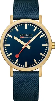 Produktbild von Mondaine A660.30360.40SBQ Classic Blau und Gold 40mm 3ATM
