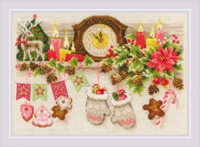 Zählkreuzstich-Set Weihnachtsregal 29,8 x 21 cm