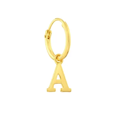 Produktbild von Einzelcreole 585 Gelbgold Ohrring für Initialen Buchstabe A