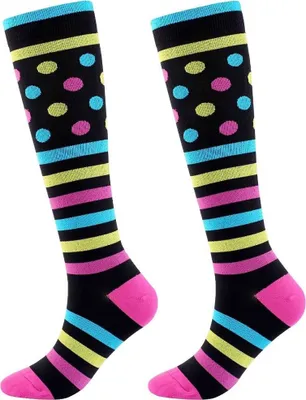 Produktbild von Gestreifte Dots Damen Kompressionssocken L