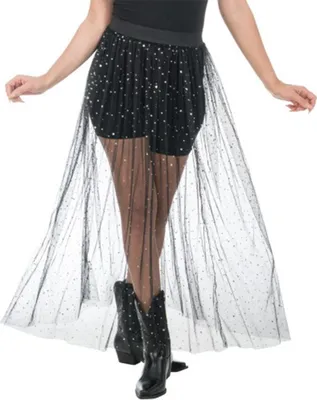 Produktbild von Mesh Rock transparent Sterne lang schwarz