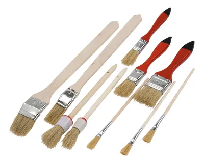 Produktbild von kwb 10-teiliges Pinsel-Set mit diversen Pinseln, Lackier-Pinsel, Lasur-Pinsel, für Maler-Arbeiten und Beschichtung von div. Oberflächen aus Holz, Metall, Stein u. v. m.