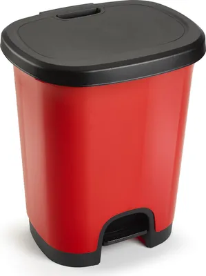 Produktbild von Plasticforte Treteimer - rot/schwarz - 18L - 33 x 28 x 40 cm