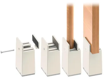 Produktbild von Möbelerhöhung Betterhöhung Sofaerhöhung - 10 cm - Verstellbar - 4 Stück - Mit Filzgleitern