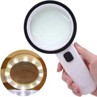 Image de Loupe optique 10x avec deux lentilles, éclairage LED et lentille de 90 mm, idéale pour les bijoux.