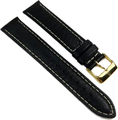 Produktbild von Minott Ersatzband Uhrenarmband Leder Wasserbüffel schwarz 18mm 17585G