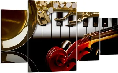Produktbild von Bild auf Leinwand - Leinwandbild - Klaviertasten Musik Instrumente - 160x90cm - Wand Bild - Wanddeko - Leinwanddruck - Bilder - Kunstdruck - Leinwand bilder - Wandkunst - DL160x90-2679